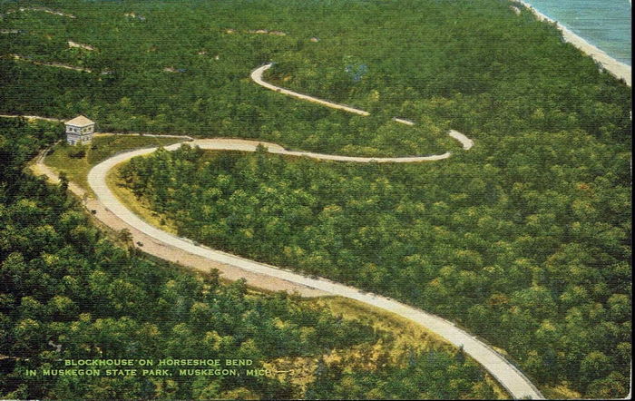 Muskegon State Park Blockhouse - Postcard (newer photo)